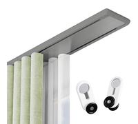 Invisible Ceiling Curtain Track System - 2-Way Gray Curtain Rail for Living Room, Room Dividers, 6.3m - Perfect for Modern Home Decor and Space Management