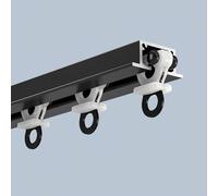 Invisible Ceiling Track System, Heavy-Du Aluminum Rail with Silent Rollers, Adjuble Room Divider for 70-600cm Spaces (Black, 2.29FT/70CM)