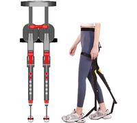 Invisible Chair Portable Folding Invisible Seat, Lightweight Wearable Chairless Exoskeleton Chair, 5 Gear Adjustable, Bearing 150kg, for Fishing, Subwa,Red