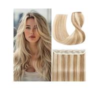 Invisible Clip In Extensions 100G Human Hair 5 Clips Straight P8/613 Light Brown Mix Bleach Blonde Color Clip Ins Hair Extensions(22inches)