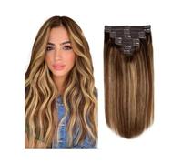 Invisible Clip in Hair Extensions 100% Unprocessed Straight Human Hair Double Weft Human Hair For Woman Hair Extensions(16inches)