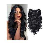 Invisible Clip in Hair Extensions Long Body Wavy Curly Black Human Daily Party Natural Hairpieces Hair Extensions(22inches,240g)