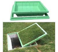 Invisible Composite Drain Cover - 50x50cm Underground Drainage Lid for Garden & Lawn, Hidden Manhole Frame, Weather-Resistant & Stylish Design