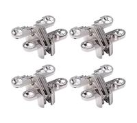 Invisible Concealed Hardware Cross Hinge Tool Door for Cabinet, Cupboard(Silver 4Pcs)