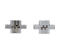 Invisible Cross Hinge Bundle For Use in Various Applications Including Dining Tables and Bookcases, Comes with Screws (13x60mm)