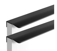 Invisible Cupboard Handles Black Cabinet Drawer Pull Handles Furniture Door Long Handles for Kitchen Closets Bedroom Wardrobe, Aluminum Alloy, 2 Pcs (Length 600mm)
