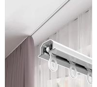 Invisible Curtain Track Ceiling Mount Recessed Hidden Curtain Rod White Straight Pole System for & Room Dividers Custom Length 330cm (10.8ft)
