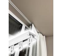 Invisible Curtain Track - Ceiling-Mounted 1cm Deep Aluminum 24-120cm Lengths for Loft Beds/Windows White 420cm (165.4in) - Ideal for Modern Home Décor
