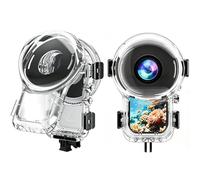 Invisible Dive Case for Insta360 X6, 60m/196ft Waterproof Case Camera Underwater Housing Shell Protective Cover with Foldable 2-Prong Connector & 1/4-inch Thread for X6 Camera Accessories