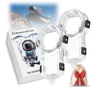 Invisible Dive Housing Case for 360 X5, 60m Depth Resistant to Scratches and Drops, Waterproof Case for 360 X5, Clear View (2pcs)