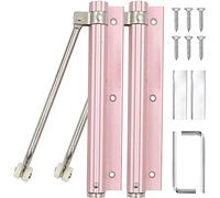 Invisible Door Anti-Trap Automatic Closers Adjustable Spring Silent Buffer Hinges Pink Aluminum 2-Pack - Perfect for Home Safety and Quiet Operation