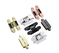 Invisible Door Hinge Secret Hidden 3D Adjustable Wooden Outside Opening(Black)