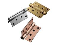Invisible Door Self-Closing Hinge Dark Wooden Spring Closer Self-Rebound Positioning(Gold 2PCS 6inch)