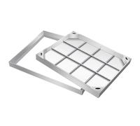 Invisible Drain Cover with Stainless Steel Frame Rectangular Wastewater Manhole Lid Hidden Metal Inspection Cover for Outdoor and Indoor Use Ideal for Patios and Gardens
