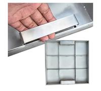 Invisible Drain Covers for Driveways Reinforced Stainless Steel Frame Square Manhole Cover with Hidden Handles Septic Tank Lid (25"x25" - 64x64cm)