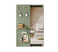 Invisible Dressing Sliding Mirror - Wall-mounted Full-length Mirror with Blocked Perforated Board, 120cm x 40cm