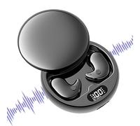 Invisible Earphones - Comfortable Wireless Earbuds, Stable Fit Ear Hooks for Sports Exercise Jogging | Stereo Sound Bass Boost, Portable Charging Case Swimming Studio