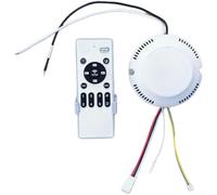 Invisible Fan Light Remote Control Kit With Dc 24v Inverter Controller And Stepless Dimmer For Six Air Circulator Adjustment White Abs Material Installation Use(30W)