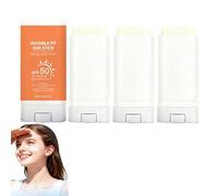 Invisible Fit Sun Stick SPF 50 Broad Spectrum UV-A/UV-B Dual Protection, Travel Size Sunblock Stick for Face & Body, Non-Greasy, Hydrating Lightweight Glow Sunscreen Stick for All Skin Types (3PC)