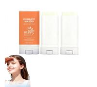 Invisible Fit Sun Stick SPF 50 Broad Spectrum UV-A/UV-B Dual Protection, Travel Size Sunblock Stick for Face & Body, Non-Greasy, Hydrating Lightweight Glow Sunscreen Stick for All Skin Types (2PC)