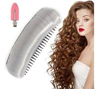 Invisible Fluffy Hair Pad, 3Pcs Hair Bun Invisible False Hair Clip, Natural Hair Bump Clip for Volume, DIY Heighten Hair, Comb In Forehead Raising Hair Bun For Bridal Makeup, Party Styling (D)