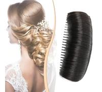 Invisible Fluffy Hair Pad, Natural Fluffy Hair Bumps for Volume Insert, Bump It Up Hair Accessory Volume Clip, Invisible Fluffy Hair Pad Blonde for Women Girls (Black)