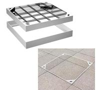 Invisible Flush Mount Cover with 304 Stainless Steel Frame - Durable Galvanized Lid for Outdoor Garden Inspection Chamber - Easy Install