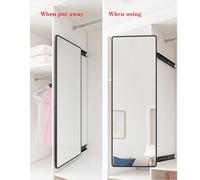 Invisible Folding Mirror Retractable Hidden Mirror for Closet Interior (80x35x1.3cm) Space Saving Stylish Design Ideal for Home Organization and Dressing