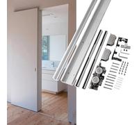 Invisible Ghost Sliding Door Track Kit Soft Close, 24 30 32 34 36 59 in Trackless Sliding Barn Door Hardware, Wall Mount Concealed Closet Door Rail(80cm(31.5in))
