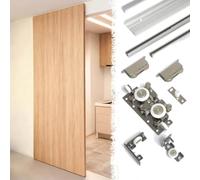 Invisible Ghost Sliding Door Track Kit, Trackless Barn Door Hardware with Soft Close Mechanism, 3 4 5 6 ft Concealed Floating Door Rail Wall Mount(1.4m(4.6ft))