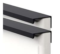 Invisible Handle Aluminium Alloy Concealed Handles Cabinet Handle Finger Edge Pull Drawer Handles Furniture Gate Hardware Knobs Black Pulls 2 Pack (Hole Distance 256mm)