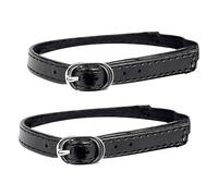 Invisible High Heel Shoe Straps | Adjustable Elastic PU Leather Shoe Strap Extenders for Loose Heels | DIY Detachable Ankle Strapss with Secure Metal Buckle | Matte, Mirror & Sueded Black, 1 Pair