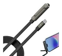 Invisible Holder Charger Cable - 2-in-1 Cellphone Accessory, Hidden Stand Cord, Super Fast Charge Wire, Rapid Power Lead, Desktop Hardware, Retractable Link for Home Office Travel Hotel Adults