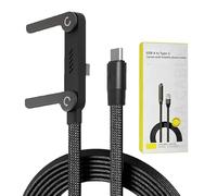 Invisible Holder Charger Cable with Stand, Sideways Phone Charger with 360° Adjustable Metal Stand, 240W Fast Charging Cable, for Gaming, Office, Car Travel (1 Pcs)