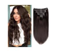 Invisible Human Hair Clip In Hair Extensions Dark Brown Clip In Hair Extensions Silky Straight 120g/240g Hair Extensions(22inches,240g-2 packs)