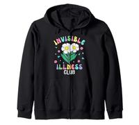 Invisible Illness Club Floral Chronic Spoonie Disability Zip Hoodie