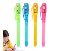 Invisible Ink Pen - 4 Pieces, Spy Pen with UV Light, Pens for Secret Messages, Permanent Washable Multifunctional Pens | Hidden Writing Toy, Ink Marker in