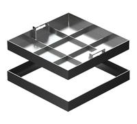 Invisible Inset Manhole Cover Stainless Steel Drain Cover with Retractable Handle Load Capacity 20003000 Kg for Yard/Driveway/Path (30x30x5cm/12x12x2in)