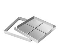 Invisible Inspection Cover with Frame 400x400x80MM Manhole Lid for Highways Sewer Grate Heavy-Duty Access Panel Silver Finish for Enhanced Safety