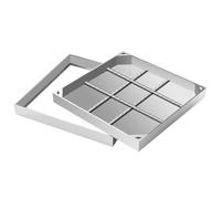 Invisible Inspection Cover with Frame Access Cover for Highways 500x500x80MM Sewer Grate Lid Heavy-Duty Drainage Manhole Cover Silver Finish