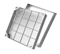 Invisible Inspection Cover with Frame Heavy-Duty Access Lid for Highways Storm Drain Grate Cover Silver 800x800x80MM and Secure Manhole Solution