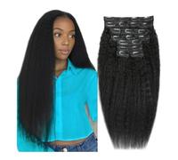 Invisible Kinky Straight Clip in Hair Extensions Seamless Clip ins Hair Extensions Real Human Hair Hair Extensions(10inches,240g)
