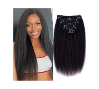 Invisible Kinky Straight Clips In Human Hair Extensions Natural Color 8Pcs/Set Full Head For Women Hair Extensions(24inches,240g)