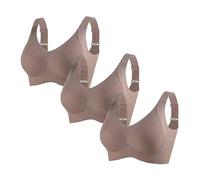 Invisible Lift Bra, Women's Solid Color Four Rows Adjustable Wireless Bra, Enhanced W Support Adjustment Bras