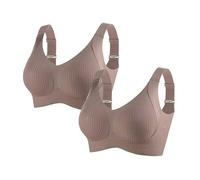Invisible Lift Bra, Women's Solid Color Four Rows Adjustable Wireless Bra, Enhanced W Support Adjustment Bras