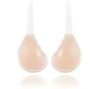 Invisible Lift Sticky Bra for Large Breasts - Women's Seamless Backless Strapless Push Up Adhesive Silicone Bra, Beige, D
