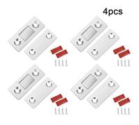 Invisible Magnetic Cabinet Door Locks 4 Sets with Strong Attraction Power, for Various Furniture Applications (Silver)