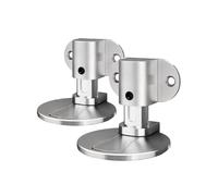 Invisible Magnetic Door Stop, Pack of 2, Adjustable Door Stop, 3M, Double Sided Tape or Drilling Installation, for Various Door Types, Floor Resistant (2, Brushed Silver)