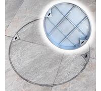 Invisible Manhole Cover and Frame, Portable Sewage Basin Inspection Cover with Lifting Hook for Driveway Basement, Round Metal Septic Tank Lid Seal