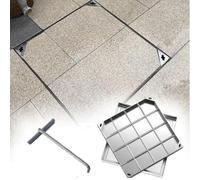 Invisible Manhole Cover with Lifting Hook, Stainless Steel Sewage Basin Covers for Docks, Driveways, Pavements, and Sidewalks